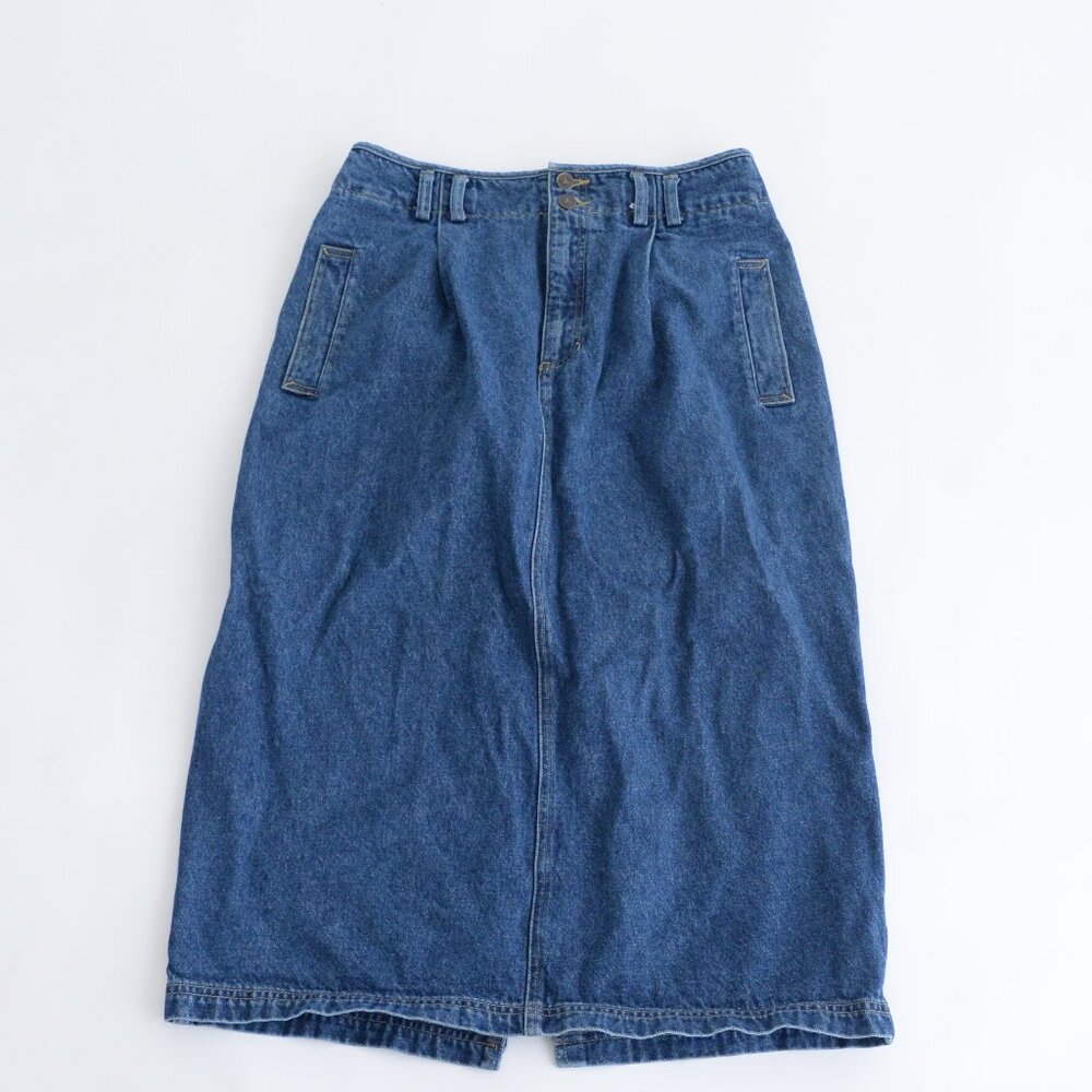 💐Vintage 90'S Lizwear Blue Denim Western Cowgirl Midi Skirt Size 14